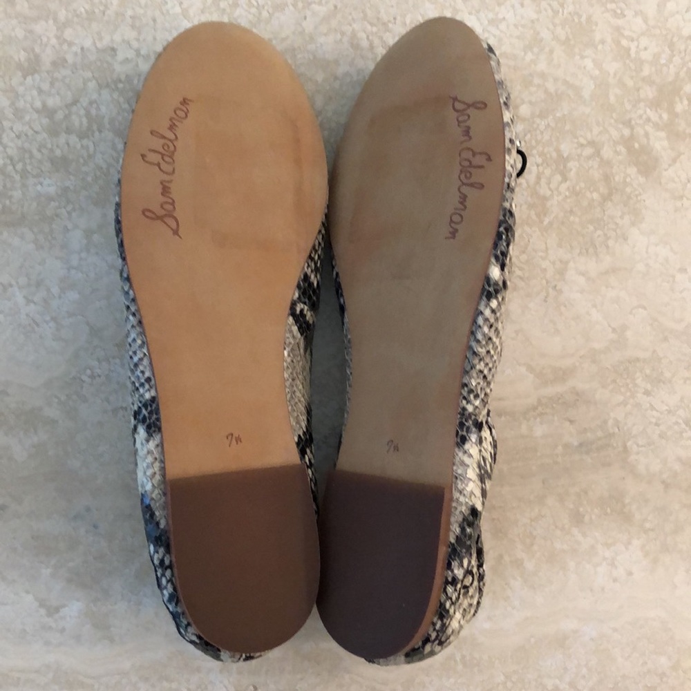 New ‘Sam Edelman’ | ‘Felicia’ Snake Print Leather Ballet Flat - Picture 11 of 12